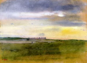 Landscape, Sunset by Edgar Degas - Hand-Painted Oil Painting Reproduction