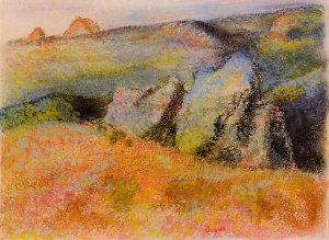 Landscape with Rocks by Edgar Degas Oil Painting Reproduction
