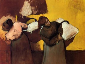 Laundress Carrying Linen by Edgar Degas Oil Painting Reproduction
