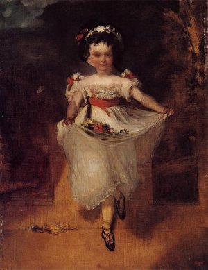 Little Girl Carrying Flowers in Her Apron by Edgar Degas Oil Painting Reproduction