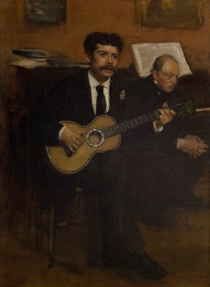Lorenzo Pagans And Auguste De Gas by Edgar Degas Oil Painting Reproduction