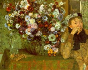 Madame Valpincon with Chrysanthemums by Edgar Degas Oil Painting Reproduction