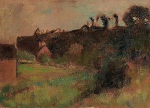 Maisons Au Pied D'une Falaise by Edgar Degas Oil Painting Reproduction