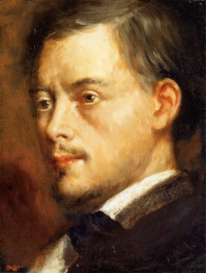 Man's Head by Edgar Degas Oil Painting Reproduction