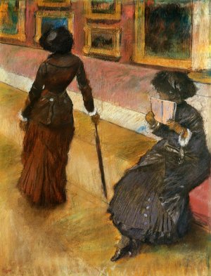 Mary Cassatt at the Louvre by Edgar Degas Oil Painting Reproduction