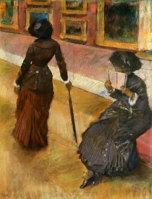 Mary Cassatt at the Louvre by Edgar Degas Oil Painting Reproduction