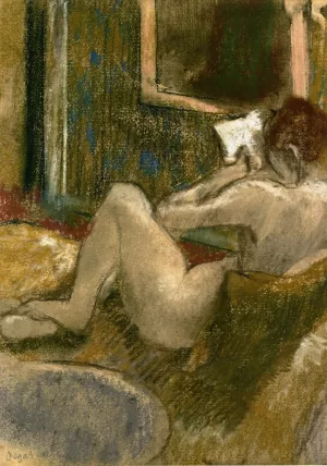 Nude from the Rear, Reading by Edgar Degas - Hand-Painted Oil Painting Reproduction