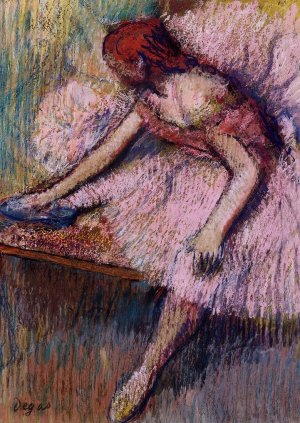 Main Product Photo of Pink Dancer Painting by Edgar Degas