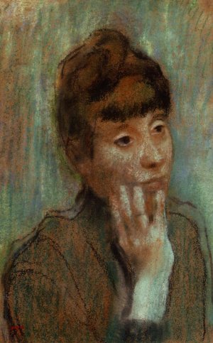 Main Product Photo of Portrait of a Woman Wearing a Green Blouse Painting by Edgar Degas