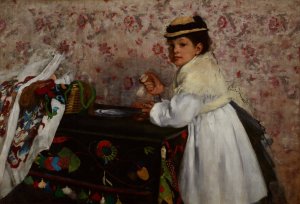 Portrait of Mlle. Hortense Valpincon by Edgar Degas Oil Painting Reproduction