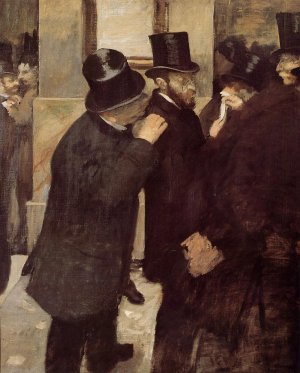 Portraits, at the Stock Exchange by Edgar Degas Oil Painting Reproduction