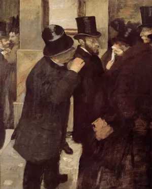 Portraits, at the Stock Exchange by Edgar Degas Oil Painting Reproduction