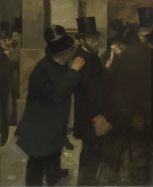 Portraits at the Stock Exchange by Edgar Degas - Hand-Painted Oil Painting Reproduction