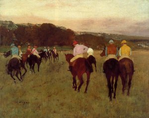 Racehorses at Longchamp by Edgar Degas Oil Painting Reproduction