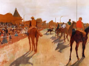Racehorses Before the Stands by Edgar Degas Oil Painting Reproduction