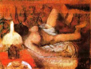 Reclining Nude by Edgar Degas Oil Painting Reproduction