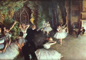 Rehearsal on the Stage by Edgar Degas - Hand-Painted Oil Painting Reproduction
