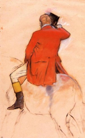Rider in a Red Coat by Edgar Degas Oil Painting Reproduction