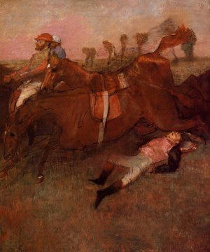 Scene from the Steeplechase: the Fallen Jockey by Edgar Degas Oil Painting Reproduction