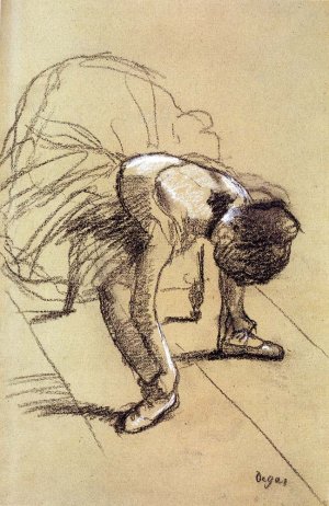 Seated Dancer Adjusting Her Shoes by Edgar Degas Oil Painting Reproduction