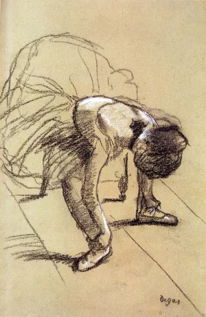 Seated Dancer Adjusting Her Shoes by Edgar Degas Oil Painting Reproduction