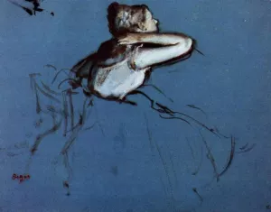 Seated Dancer in Profile by Edgar Degas - Hand-Painted Oil Painting Reproduction