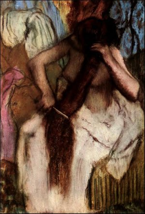 Seated Woman Combing Her Hair by Edgar Degas Oil Painting Reproduction