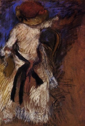 Seated Woman in a White Dress by Edgar Degas Oil Painting Reproduction