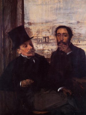 Self Portrait with Evariste de Valernes by Edgar Degas Oil Painting Reproduction