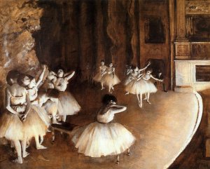 Main Product Photo of The Ballet Rehearsal on Stage Painting by Edgar Degas