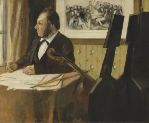 The Cellist Pilet by Edgar Degas Oil Painting Reproduction