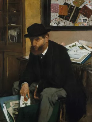 The Collector of Prints by Edgar Degas - Hand-Painted Oil Painting Reproduction