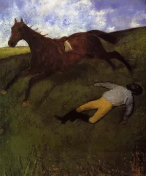 The Fallen Jockey also known as Fallen Jockey by Edgar Degas Oil Painting Reproduction
