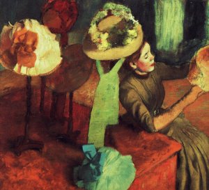 Main Product Photo of The Millinery Shop Painting by Edgar Degas