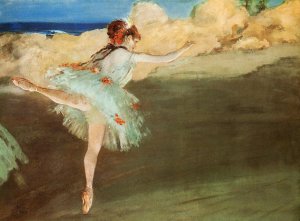 The Star - Dancer on Pointe by Edgar Degas Oil Painting Reproduction