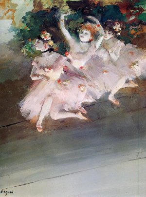 Three Ballet Dancers by Edgar Degas Oil Painting Reproduction