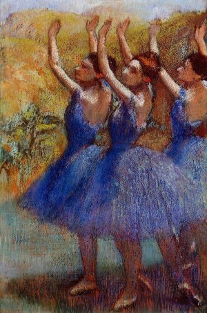 Three Dancers in Purple Skirts by Edgar Degas Oil Painting Reproduction