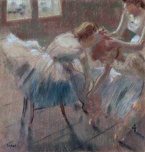 Three Dancers Preparing for Class by Edgar Degas Oil Painting Reproduction