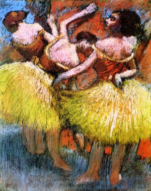 Three Dancers, Yellow Skirts, Red Blouses by Edgar Degas Oil Painting Reproduction