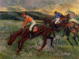 Three Jockeys by Edgar Degas Oil Painting Reproduction