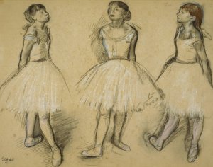 Three Studies of a Dancer in Fourth Position by Edgar Degas Oil Painting Reproduction