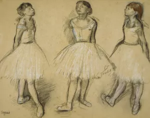 Three Studies of a Dancer in Fourth Position by Edgar Degas - Hand-Painted Oil Painting Reproduction