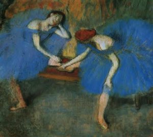 Two Dancers in Blue by Edgar Degas Oil Painting Reproduction