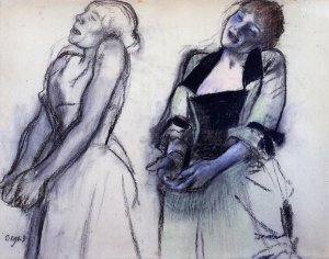 Two Studies for 'Music Hall Singers' by Edgar Degas Oil Painting Reproduction
