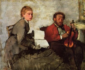 Violinist and Young Woman by Edgar Degas Oil Painting Reproduction