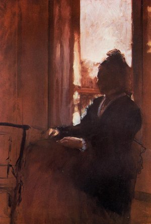 Woman at the Window 2 by Edgar Degas Oil Painting Reproduction