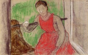 Woman at the Window by Edgar Degas Oil Painting Reproduction