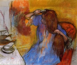 Woman Brushing Her Hair by Edgar Degas Oil Painting Reproduction