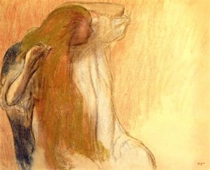 Woman Combing Her Hair 2 by Edgar Degas Oil Painting Reproduction