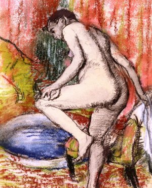 Woman Drying Herself after Bathing by Edgar Degas Oil Painting Reproduction